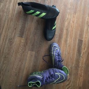 Nike and addidas cleats